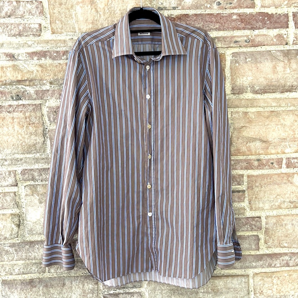 KITON NAPOLI men’s button down shirt. US 17/43 EU